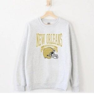 New Orleans Saints Gray and Gold Crewneck Sweater